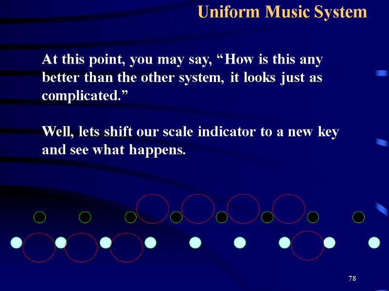 78 Uniform Music System   At this point, you may say, “How is